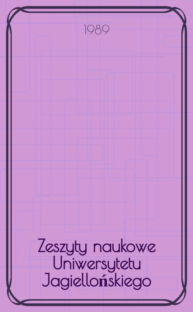 Zeszyty naukowe Uniwersytetu Jagiellońskiego
