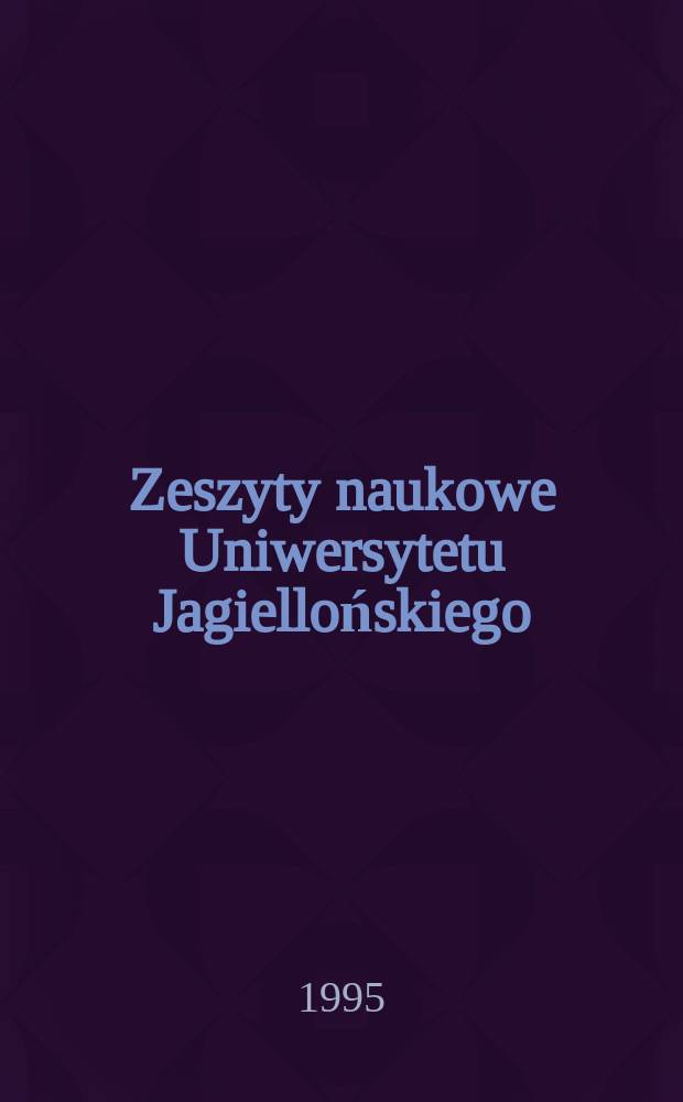 Zeszyty naukowe Uniwersytetu Jagiellońskiego : Wybrane problemy zmagania się ze stresem