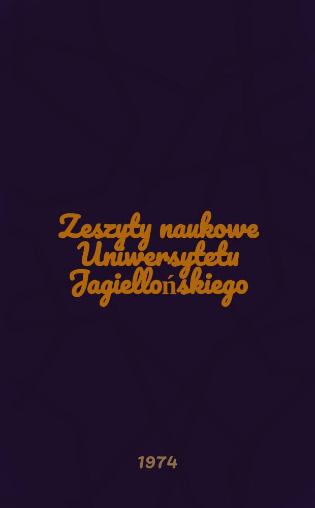Zeszyty naukowe Uniwersytetu Jagiellońskiego
