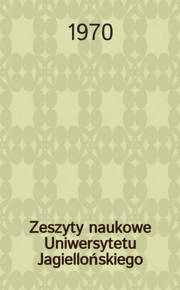 Zeszyty naukowe Uniwersytetu Jagiellońskiego