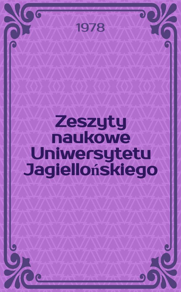 Zeszyty naukowe Uniwersytetu Jagiellońskiego