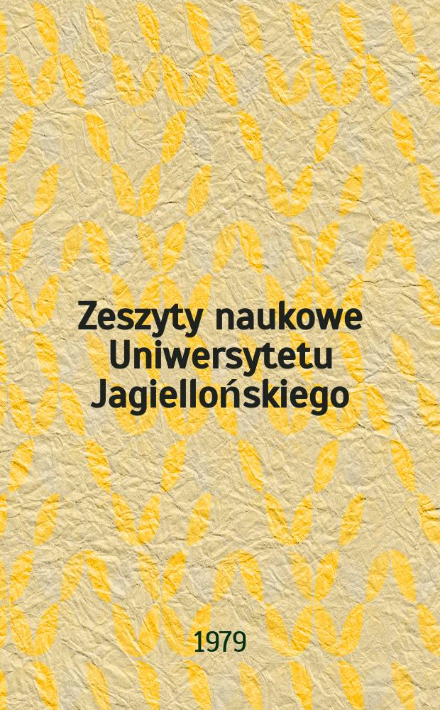 Zeszyty naukowe Uniwersytetu Jagiellońskiego
