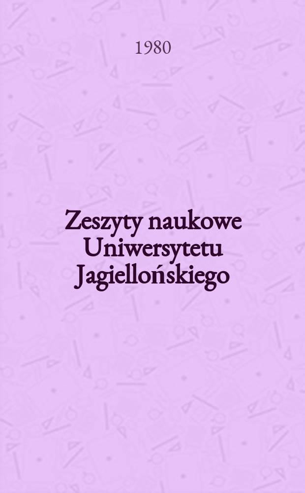 Zeszyty naukowe Uniwersytetu Jagiellońskiego