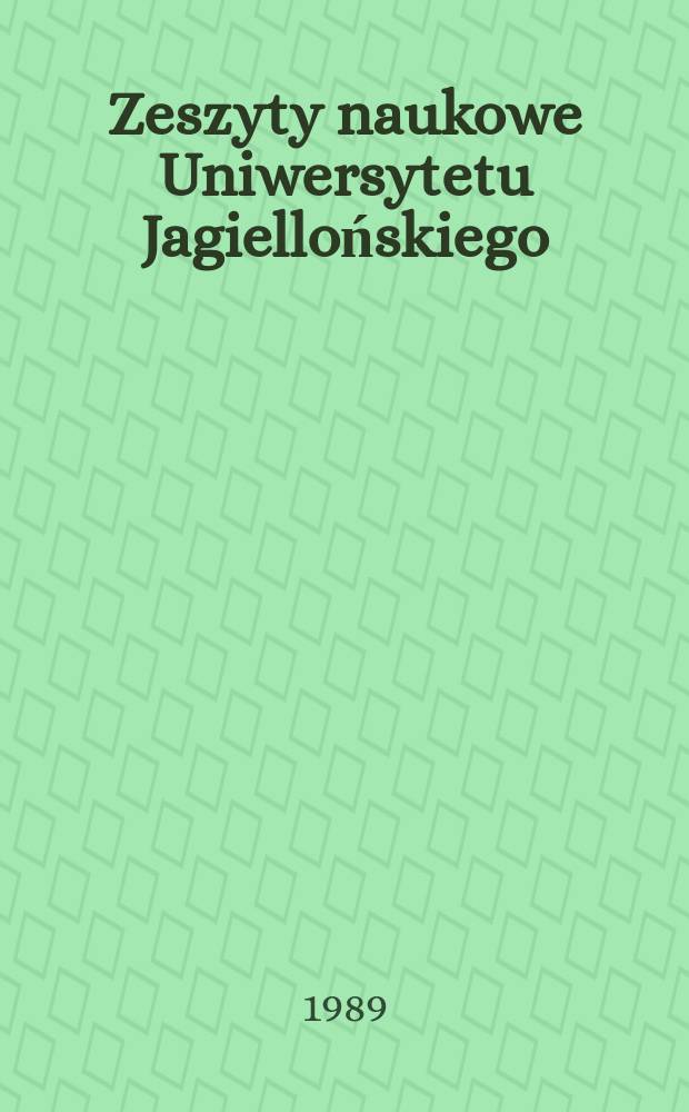 Zeszyty naukowe Uniwersytetu Jagiellońskiego