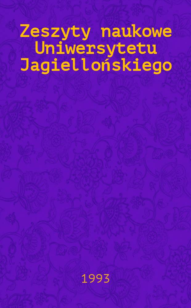 Zeszyty naukowe Uniwersytetu Jagiellońskiego