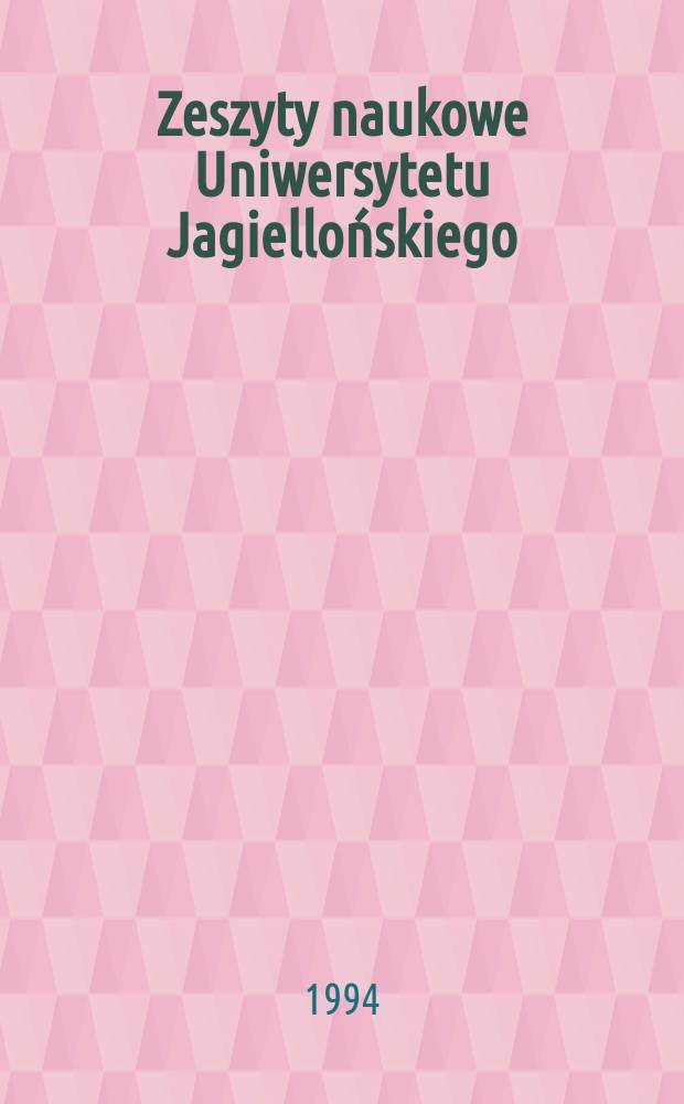 Zeszyty naukowe Uniwersytetu Jagiellońskiego : Studia z teorii zmiany politycznej