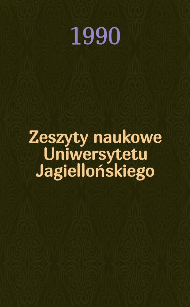 Zeszyty naukowe Uniwersytetu Jagiellońskiego