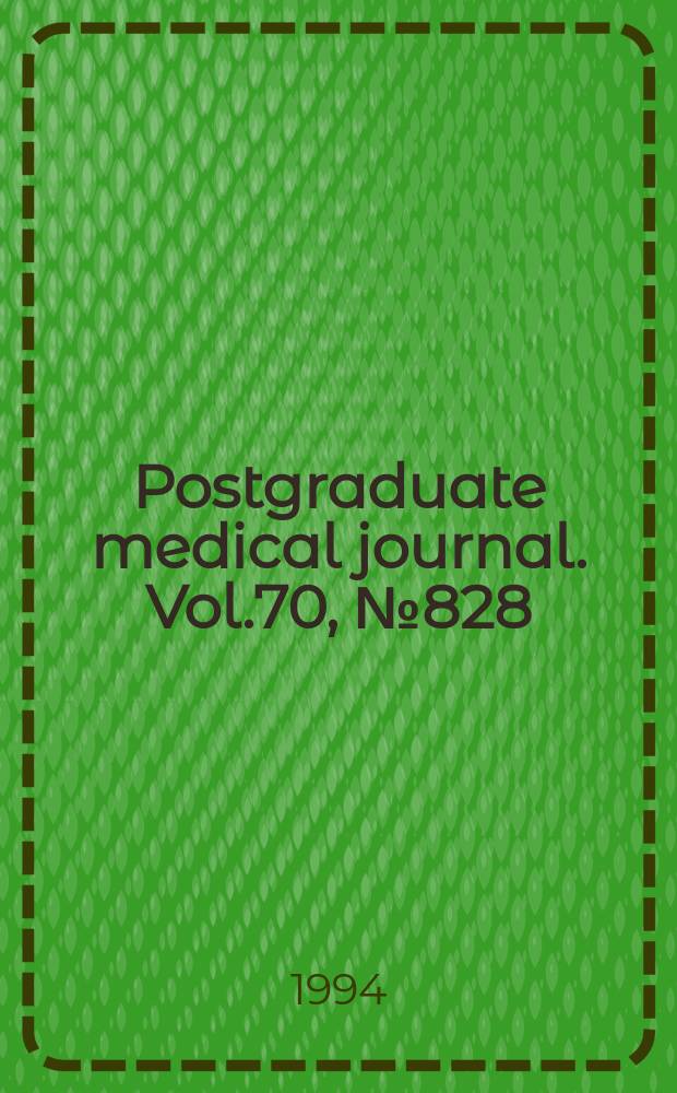 Postgraduate medical journal. Vol.70, №828