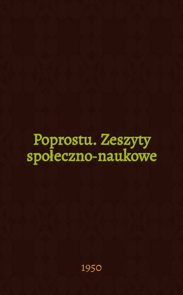 Poprostu. Zeszyty społeczno-naukowe