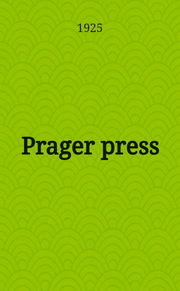 Prager press