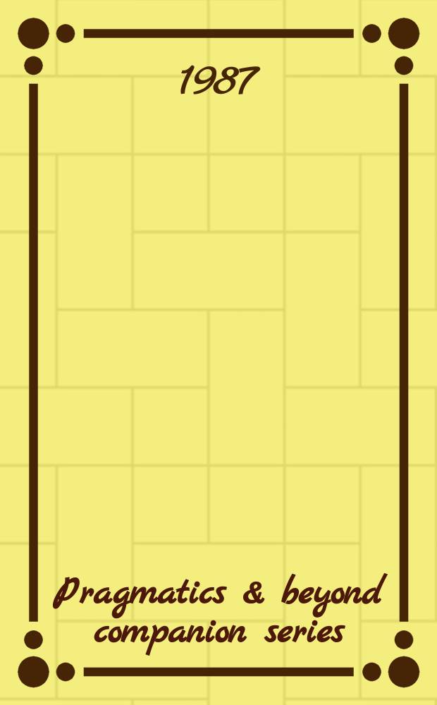 Pragmatics & beyond companion series