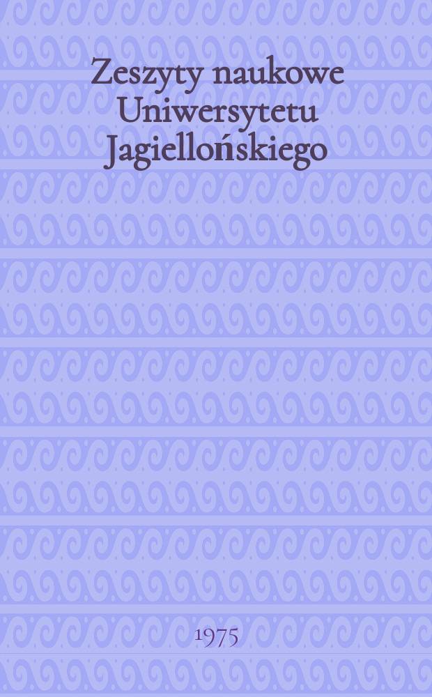 Zeszyty naukowe Uniwersytetu Jagiellońskiego