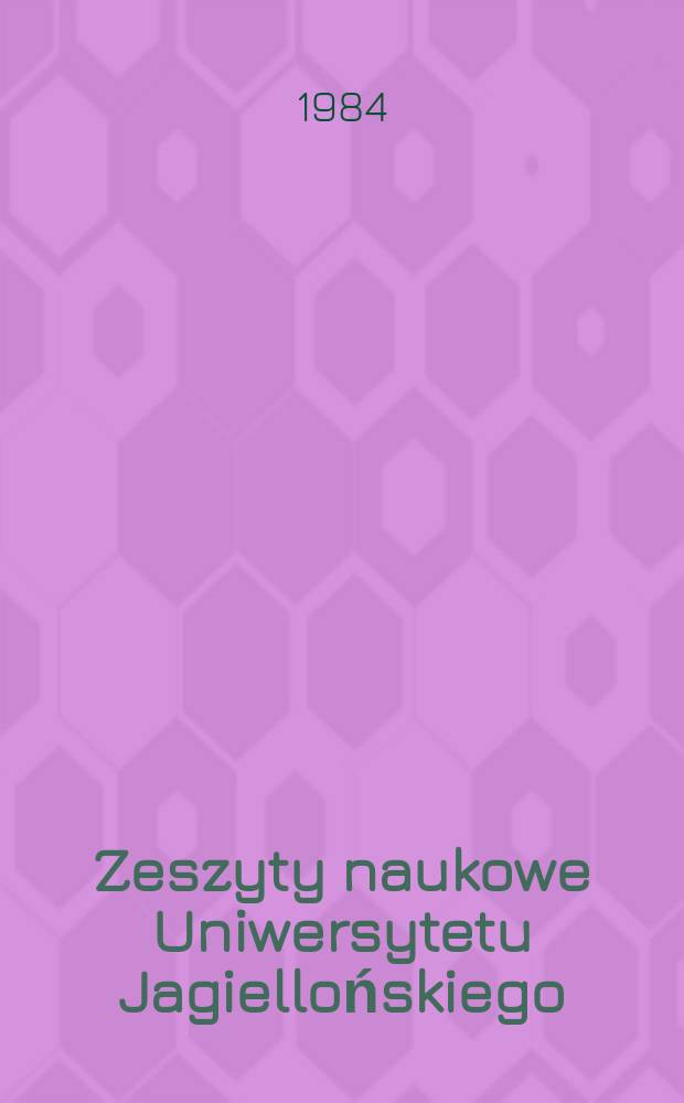 Zeszyty naukowe Uniwersytetu Jagiellońskiego