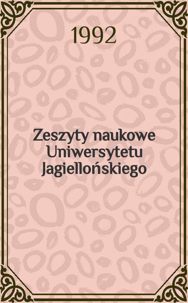 Zeszyty naukowe Uniwersytetu Jagiellońskiego