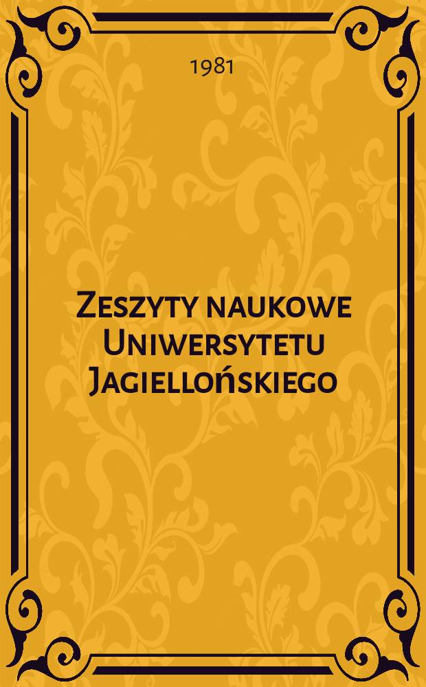 Zeszyty naukowe Uniwersytetu Jagiellońskiego
