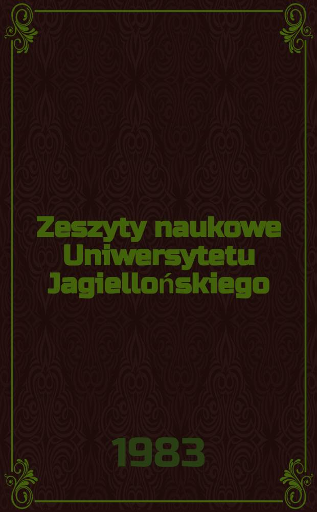 Zeszyty naukowe Uniwersytetu Jagiellońskiego
