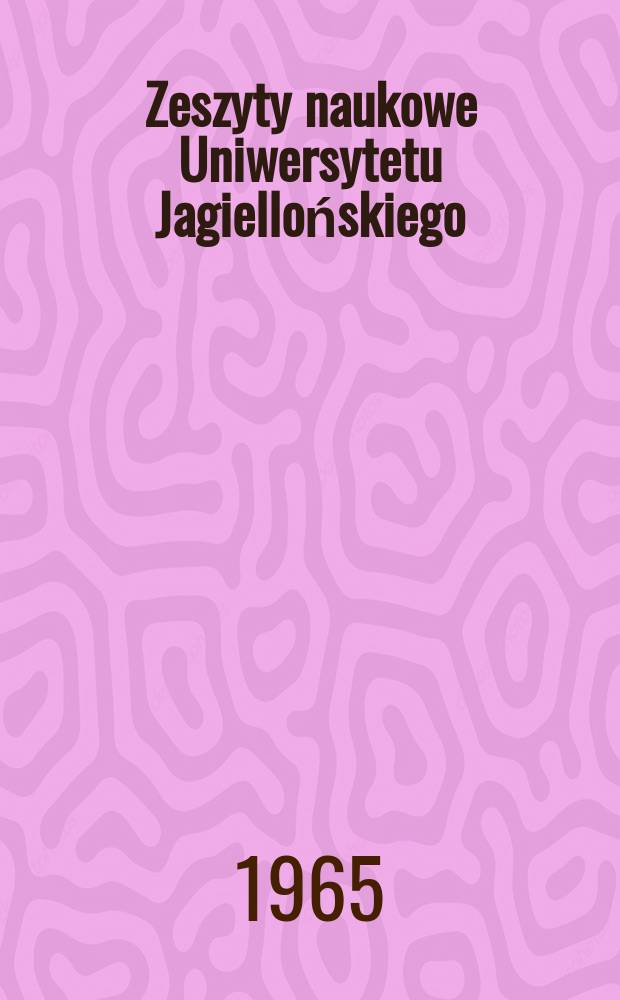 Zeszyty naukowe Uniwersytetu Jagiellońskiego