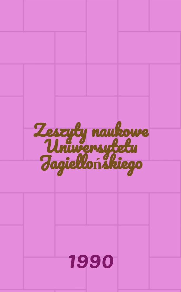 Zeszyty naukowe Uniwersytetu Jagiellońskiego