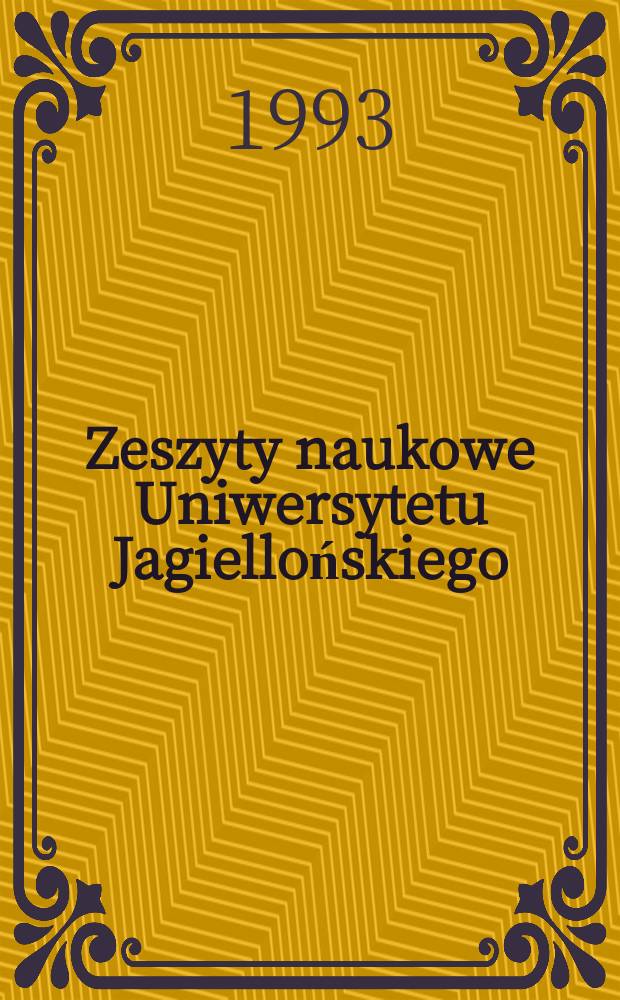 Zeszyty naukowe Uniwersytetu Jagiellońskiego