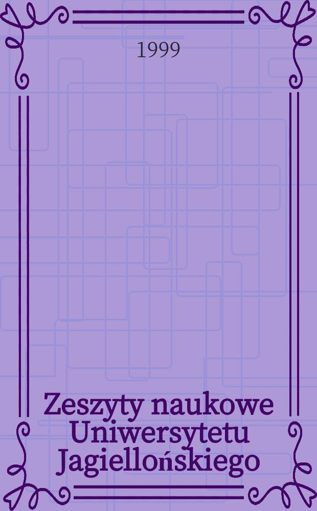 Zeszyty naukowe Uniwersytetu Jagiellońskiego