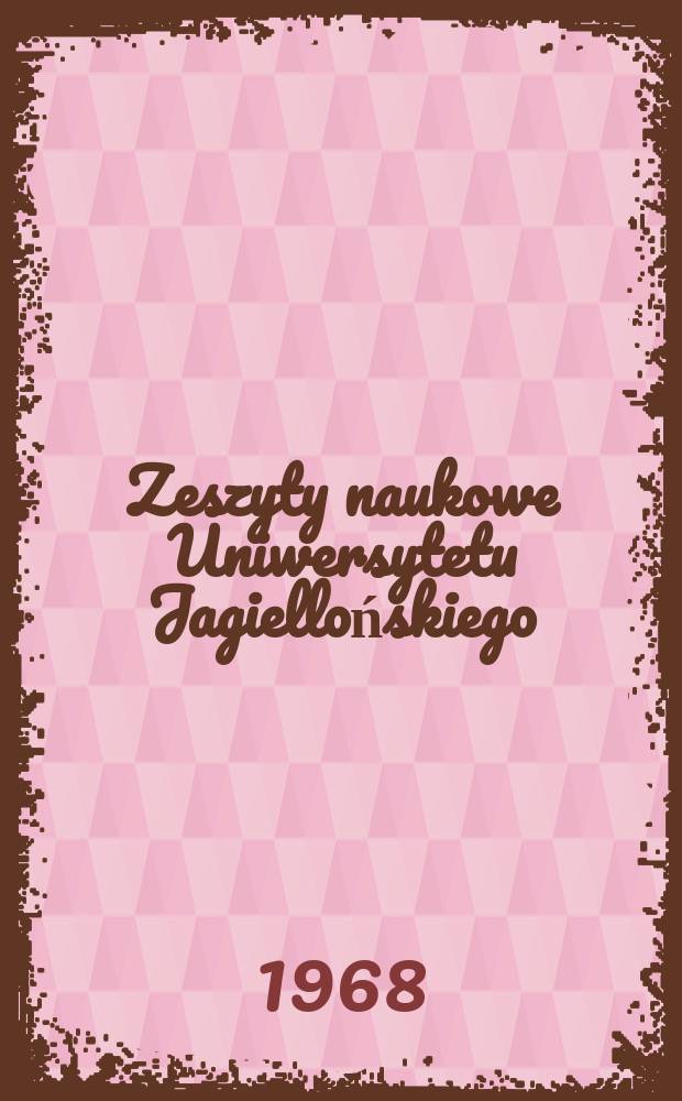 Zeszyty naukowe Uniwersytetu Jagiellońskiego