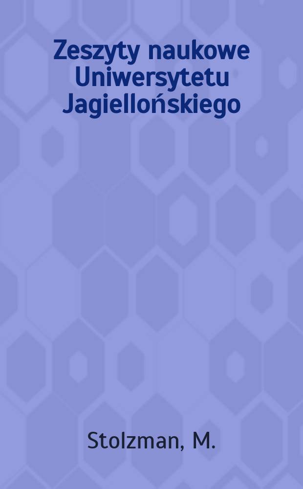 Zeszyty naukowe Uniwersytetu Jagiellońskiego : Czasopisma wileńskie Adama Honorego Kirkora