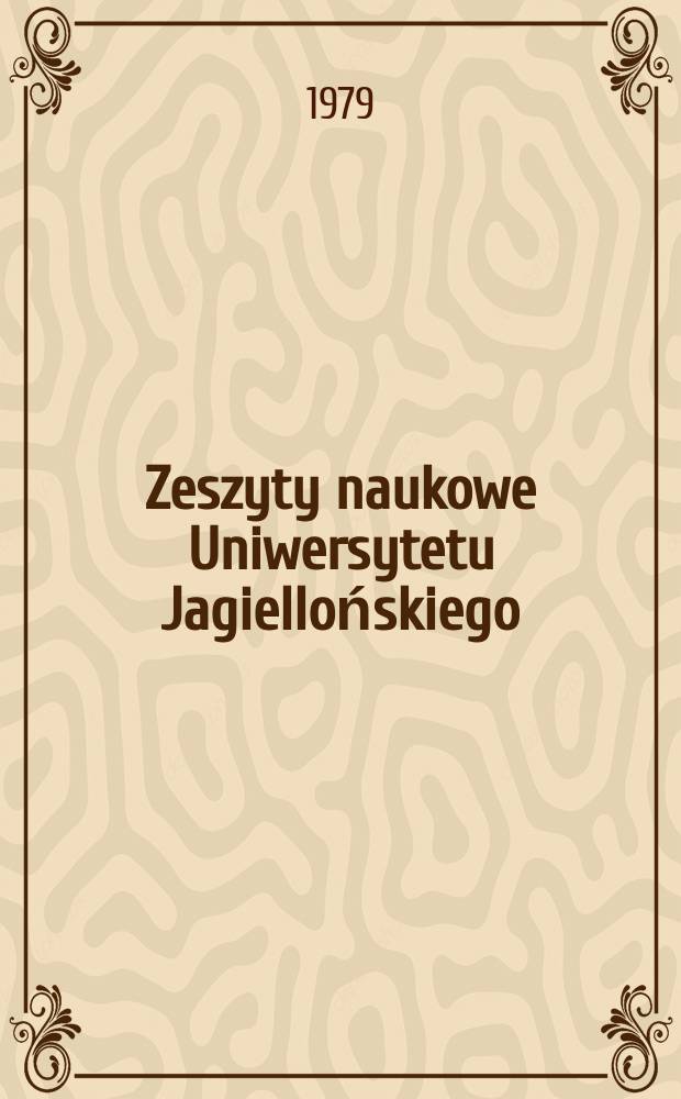 Zeszyty naukowe Uniwersytetu Jagiellońskiego