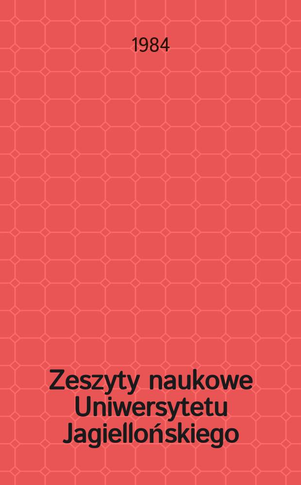 Zeszyty naukowe Uniwersytetu Jagiellońskiego