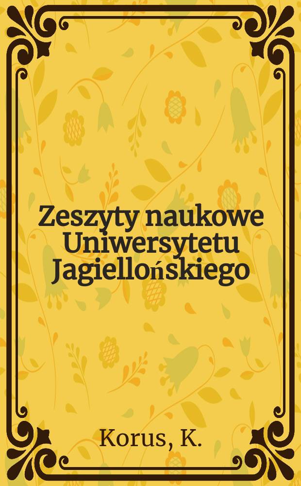 Zeszyty naukowe Uniwersytetu Jagiellońskiego : Die griechische Satire, die theoretischen Grundlagen