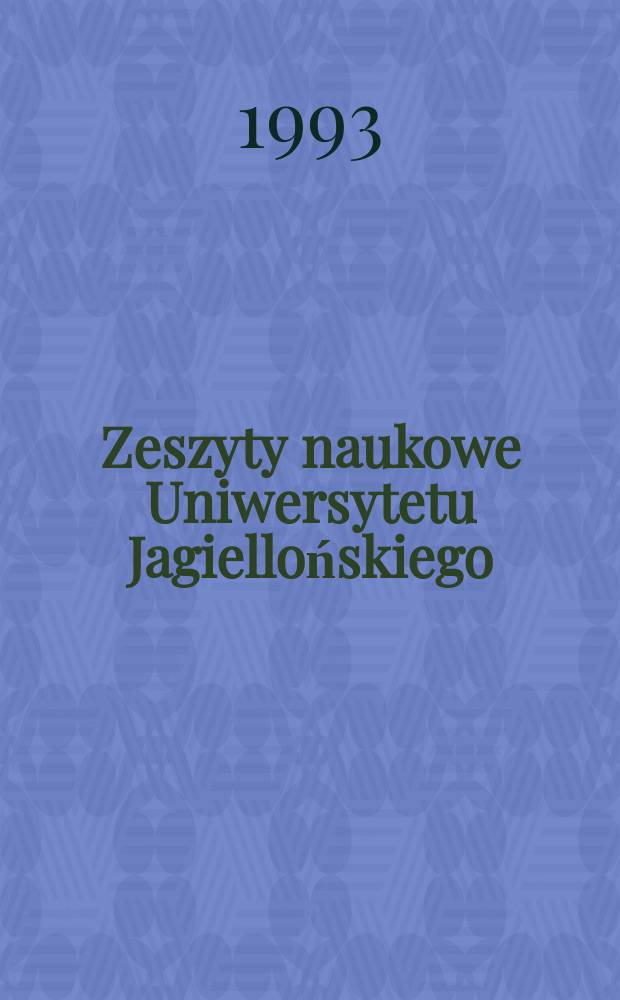 Zeszyty naukowe Uniwersytetu Jagiellońskiego