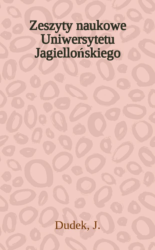 Zeszyty naukowe Uniwersytetu Jagiellońskiego : The poetics of W.B. Yeats and K. Wierzyński