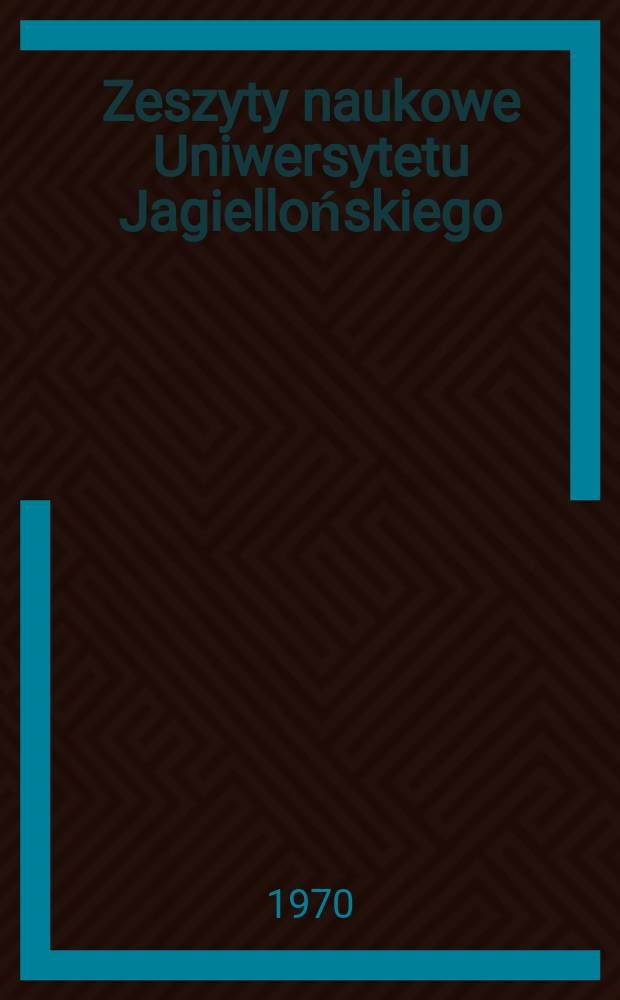 Zeszyty naukowe Uniwersytetu Jagiellońskiego