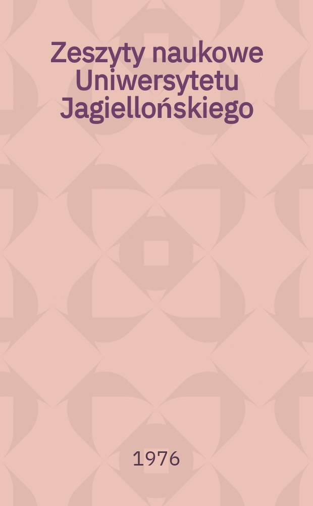 Zeszyty naukowe Uniwersytetu Jagiellońskiego
