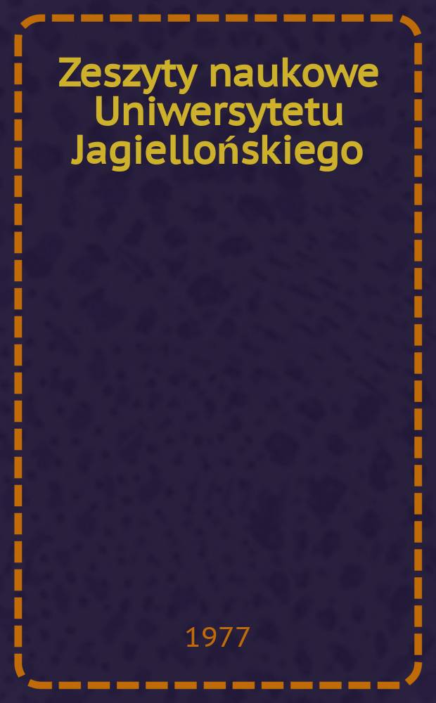 Zeszyty naukowe Uniwersytetu Jagiellońskiego