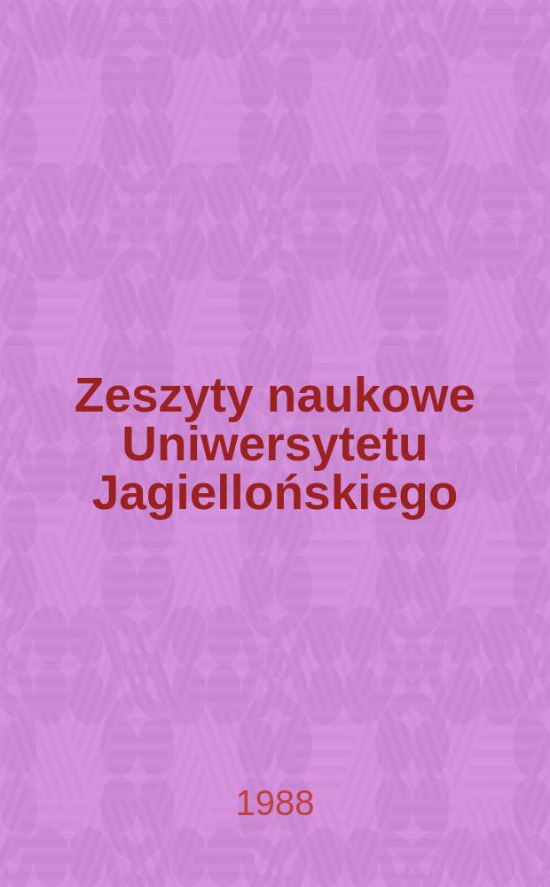 Zeszyty naukowe Uniwersytetu Jagiellońskiego