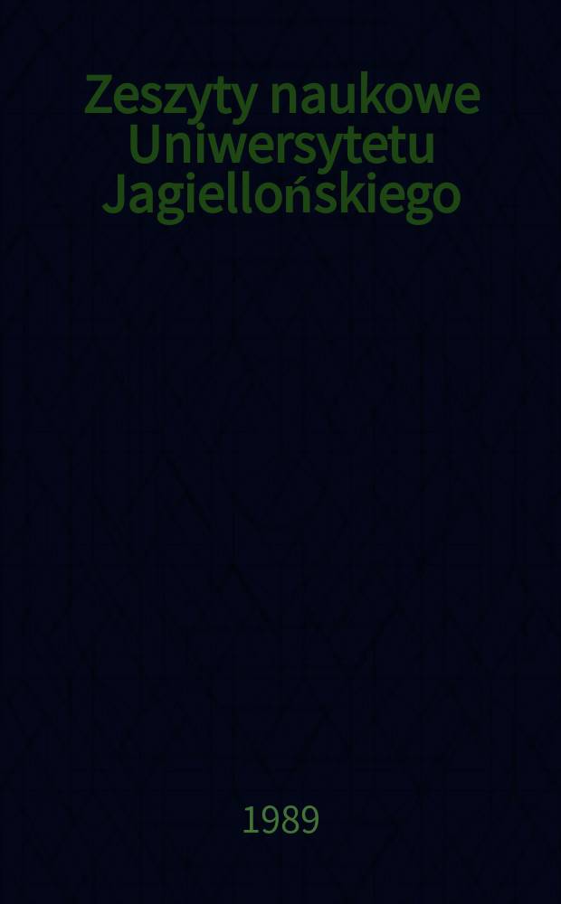 Zeszyty naukowe Uniwersytetu Jagiellońskiego