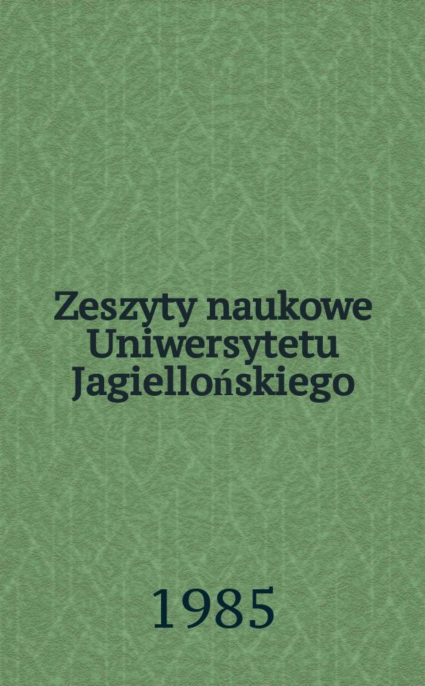 Zeszyty naukowe Uniwersytetu Jagiellońskiego