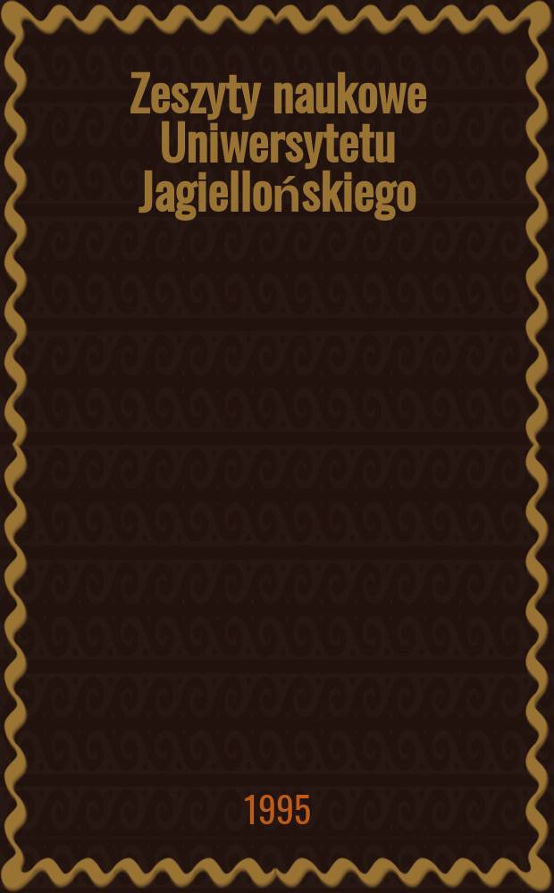 Zeszyty naukowe Uniwersytetu Jagiellońskiego