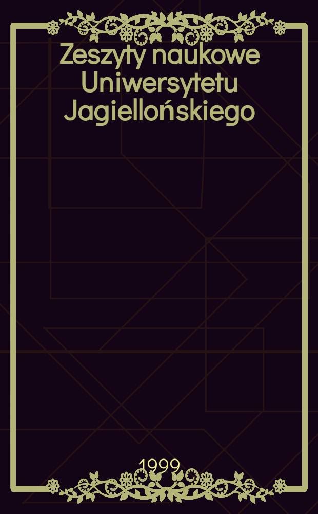 Zeszyty naukowe Uniwersytetu Jagiellońskiego