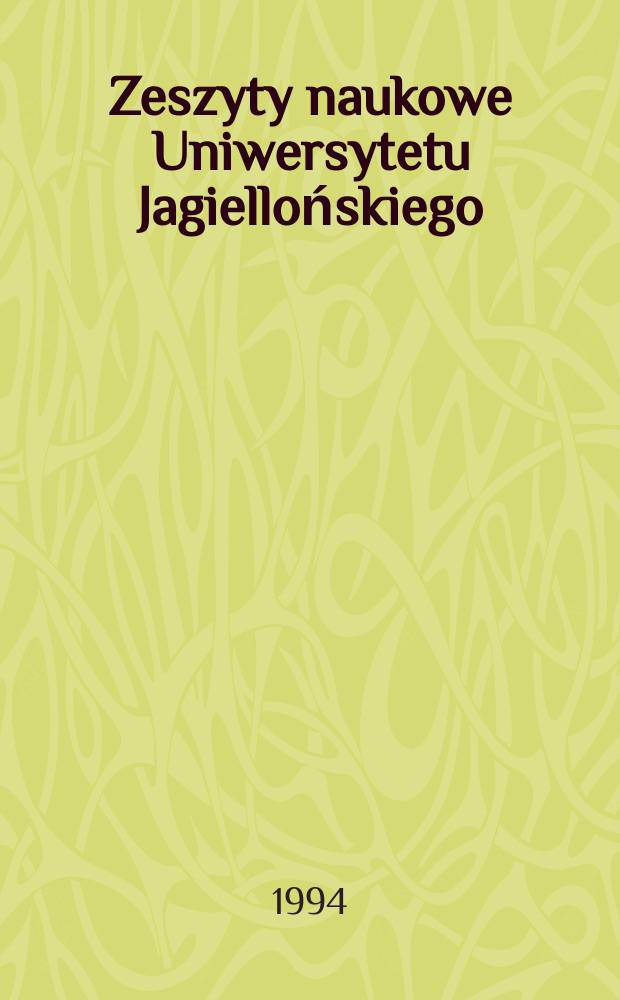 Zeszyty naukowe Uniwersytetu Jagiellońskiego