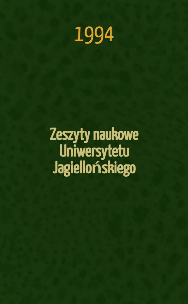 Zeszyty naukowe Uniwersytetu Jagiellońskiego : Studia z literatur słowiańskich