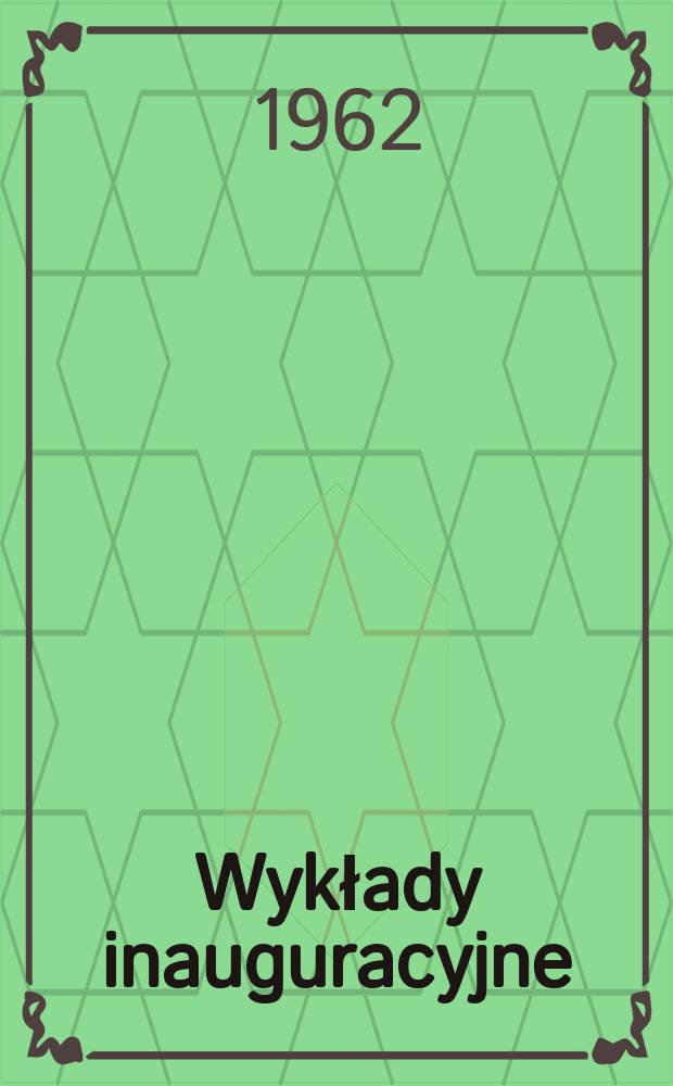 Wykłady inauguracyjne