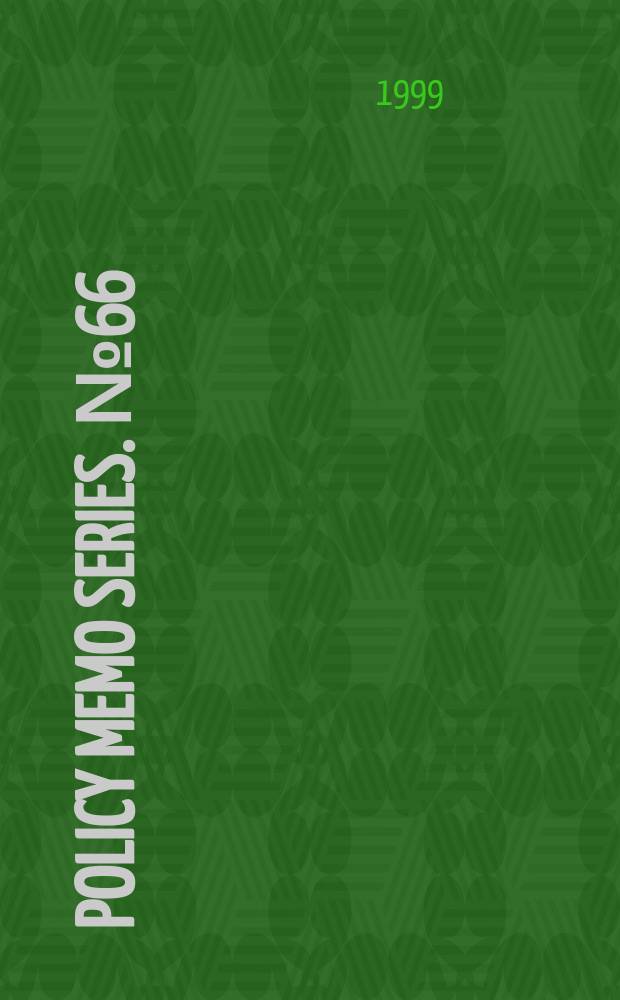 Policy memo series. №66 : The spread of violence in Russian..