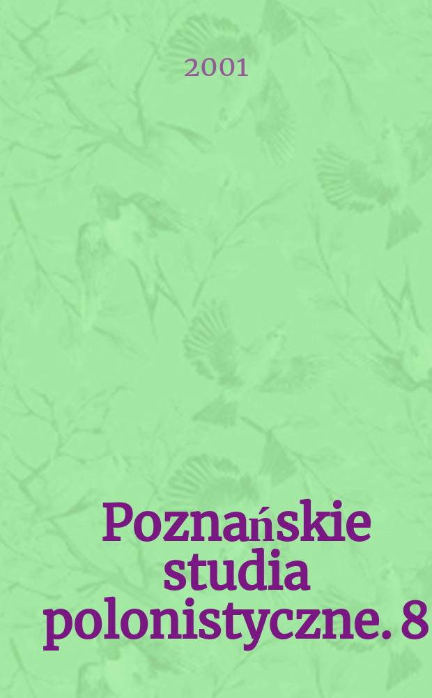 Poznańskie studia polonistyczne. 8(28)