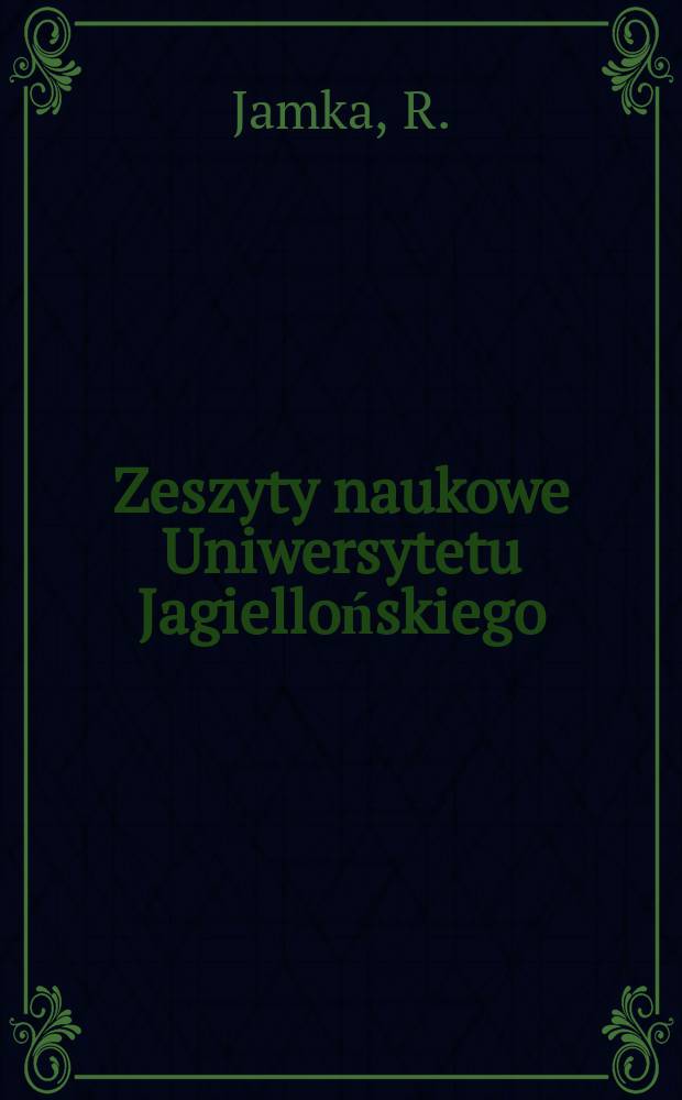 Zeszyty naukowe Uniwersytetu Jagiellońskiego : Początki gł&oacute;wnych miast wczesnośredniowiecznych ...