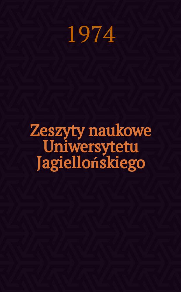 Zeszyty naukowe Uniwersytetu Jagiellońskiego