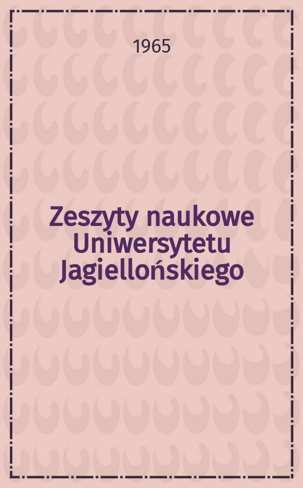 Zeszyty naukowe Uniwersytetu Jagiellońskiego