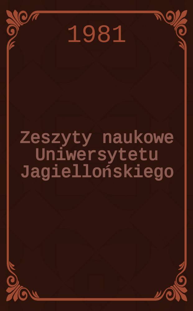 Zeszyty naukowe Uniwersytetu Jagiellońskiego