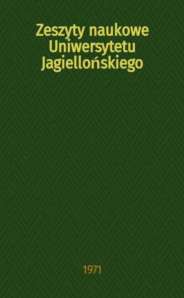 Zeszyty naukowe Uniwersytetu Jagiellońskiego