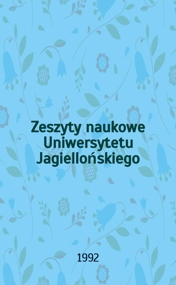 Zeszyty naukowe Uniwersytetu Jagiellońskiego